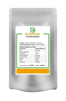 2 kg | Acerola Pulver | Superfood | reich an Vitamin C (28,1%) | Acerolapulver