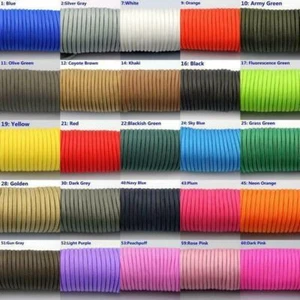 UK 100M Paracord 550lb 4mm color selection parachute cord parachute cord HOT - Picture 1 of 40
