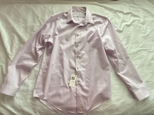 Calvin Klein Herren Slim Fit Perform Bügelfrei Farbe Helllila Größe (L)16,5 32/33 - Bild 1 von 12