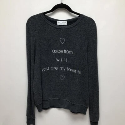 Camiseta Wildfox Mujer Gráfica Gris Aparte de Wifi You Are My Favourite Scoop S Foto 1 de 4
