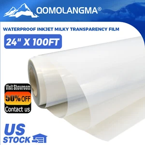 US Roll Waterproof Inkjet Milky Transparency Film for Silk Screen 24" x 100FT - Picture 1 of 6