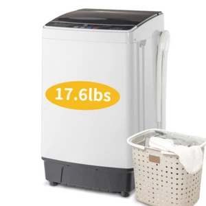 Full-Automatic Washing Machine Top Load Portable Compact Laundry Washer black - Picture 1 of 6