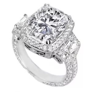 GIA Certified Diamond Engagement Ring 2.50Total Carat Cushion Cut 18k White Gold - Picture 1 of 1