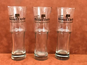 (3) Vintage The Famous Girves BRAUN DERBY 8 1/2" hoch klar Pils Biergläser - Bild 1 von 5