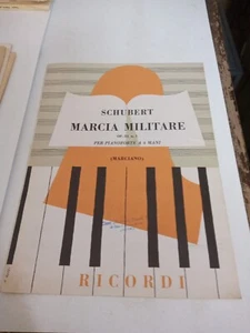 MARCIA MILITARE PER PIANOFORTE A 4 MANI SCHUBERT 1977 RICORDI - Picture 1 of 1