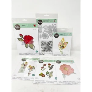 Sizzix Thinlits FLOWERS Metal Die Cuts Bundle Garden Summer Florals NEW - Picture 1 of 7