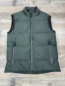 Theory Puffer Vest Mens Extra Small Green Sleeveless Down Outdoor Full Zip - Picture 1 of 10