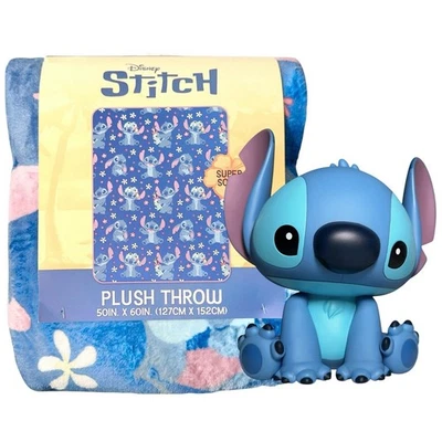 NUEVA Manta y Banco Disney 50”x60” Lilo & Stitch Scrump Azul Tiro Súper Suave Foto 1 de 4