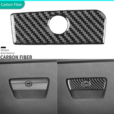 Cubierta de manija de guantera copiloto de fibra de carbono real para BMW Serie 3 M3 E90 05-12 Foto 1 de 4
