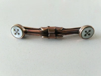 Lambournes Collar Clip Antique Rose Gold & Mother of Pearl  secure lever action - Image 1 of 4
