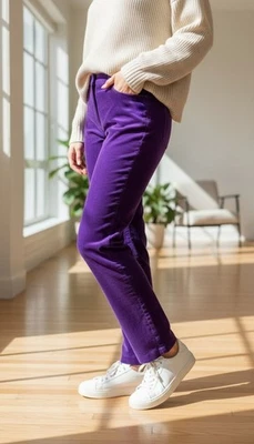 Jones New York Signature Women's Pants Stretch Corduroy Purple Size 8 - Image 1 of 4