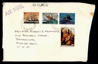 DR WHO 1983 COOK ISLANDS PENRHYN OHMS CORREO AÉREO A EE. UU. k98444 Foto 1 de 2