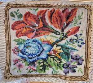 Handgefertigte Original antike Blumen Rosen Mikroperlen Perlen für eine Handtasche - 1 Stck. - Bild 1 von 6