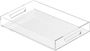 Acrylic Tray 15x10 with Cut Handles - Spill Proof Decorative Tray is an Ideal - Picture 1 of 6