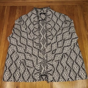 FIND Women's Jacket Jacquard with Shawl Collar Unlined Black Size Large - Picture 1 of 10