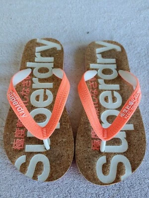 Superdry Sandalias Chanclas Corcho Rosa Neón Talla S Poco Uso Foto 1 de 4