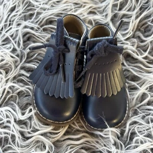 Footmates Boy's Lace-Up Boots Navy - Size 3 Wide Dress Shoes - Picture 1 of 7