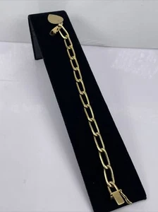 Vintage goldfarbenes Sterling Silber Armband 7 Zoll Länge Herz 925 signiert Damen - Bild 1 von 9