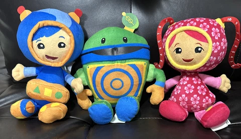 Nickelodeon Team UmiZoomi Lot of 3 Bean Plush Toys 8” GEO, MILLI, & BOT 2021 EUC Cover