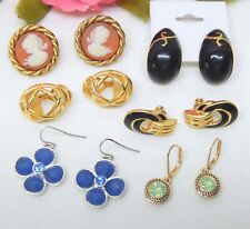 Joan Rivers, Liz Claiborne, Trifari Vintage Fashion Jewelry Earring Lot Carolee,