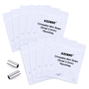 AZDENT Dental Orthodontic Crimpable Hooks Crimpable Mini Stops 0.5mm & 0.8mm - Picture 1 of 23