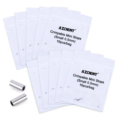 Ganchos prensables de ortodoncia dental AZDENT mini topes prensables 0,5 mm y 0,8 mm Foto 1 de 4