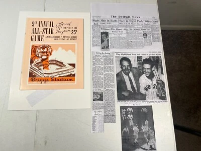 1941 MLB All Star Game Program Ted Williams Home Run Game-Opie Reprint-Near Mint - Image 1 of 4