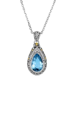 Brinco de topázio azul designer Phillip Gavriel * Ouro 18k e prata esterlina   - Imagem 1 de 4