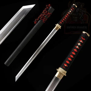 Handmade T10 Steel Sharp Wakizashi Japanese Samurai Katana Sword Ninja Full Tang - Picture 1 of 12