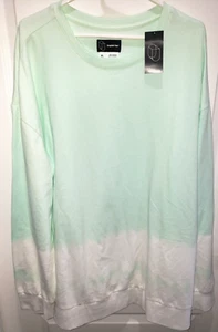 womens NEW NWT XL mint jade and white SWEATSHIRT TOP PRETTY! winter wear - Picture 1 of 1