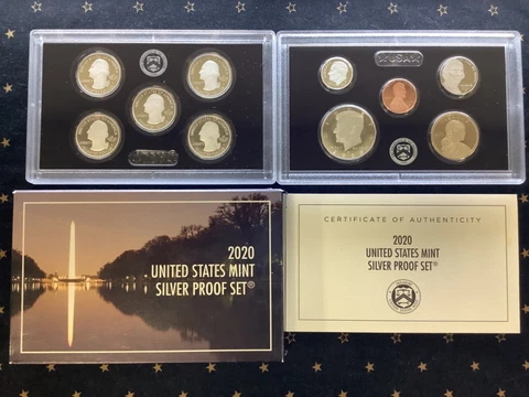 2020-S US Mint 10 Coin SILVER PROOF Set — Complete with COA! Cover