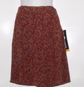 Sag Harbor Ladies Semi Elastic Waist Skort Burgundy Print Small (S) NWT - Picture 1 of 2