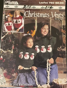 Christmas Vests to Knit -Kids /Adult Leisure Arts #750 - Picture 1 of 1