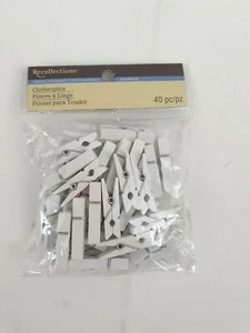 Recollections Clothespins Baby Shower Blue 40/pz White 1.5" - Picture 1 of 2