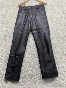 Vintage Hein Gericke Harley Davidson Brown Leather Motorcycle Pants 32 x 27.5 - Foto 1 di 10
