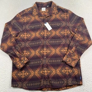 NWT Rowm Shirt Men Large Aztec Geometric Shacket Button Up Long Sleeve - Picture 1 of 9