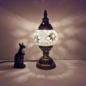 Turkish Moroccan Handmade Glass Mosaic Table Lamp & Bulb Tiffany Style Decorate - Picture 1 of 5