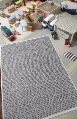 COOLBOPDESIGN Model Railway slab paving texture Sheet A5 self adhesive x4 (LCS)