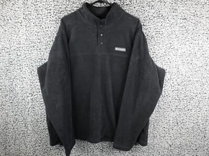 Columbia Mens Half Snap Fleece Pullover Jacket Gray 2XL Mock Neck - Picture 1 of 12
