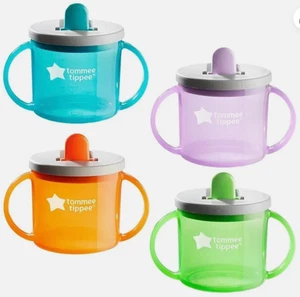 Tommee Tippee Essentials First Sippy Cup 190ml 4m+ Packs of 2 / 4 Various Colour - Picture 1 of 17