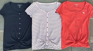 Abercrombie Kids Girls Short Sleeve Shirts  Lot of 3 Size 15/16 XL Bundle - Picture 1 of 8