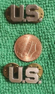 LOTE DE 2 PINES SOLAPA TONO PLATA MILITAR EE. UU. - Imagen 1 de 2