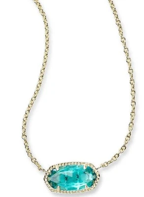 Kendra Scott Elisa Pendant Necklace In London Blue - - Image 1 of 2