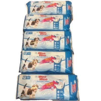 Fraldas descartáveis Wee-Wee para cães X-pequenas até 8 libras. cintura 12" 58 pacote - Imagem 1 de 4