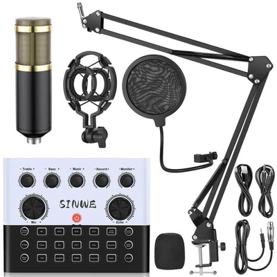F993 All-in-One Podcast Equipment Bundle，BM-800 Recording Studio Package with... - Image 1 of 4