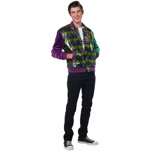 Mardi Gras Moomba Festival Pride Parade Adult Mens Costume Varsity Jacket - Picture 1 of 5