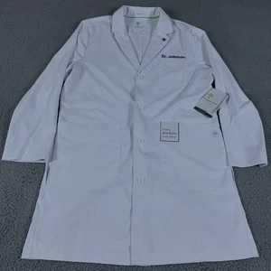 Healing Hands White Lab Coat Mens Large Scrub Utility Pocket Minimalist NEW 5151 - Picture 1 of 14