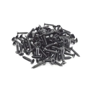 #6 X 5/8'' Black Oxide Coated Carbon Steel Flat Head Phillips Wood Screw-(100... - Imagen 1 de 3