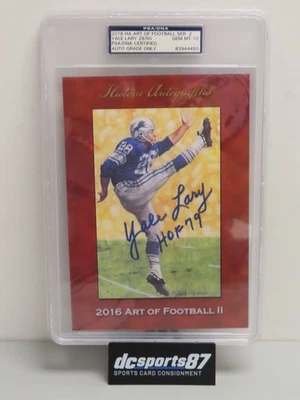 2016 年历史亲笔签名足球艺术耶鲁·拉里 #29/50 PSA 10 自动级 — 第 1/3 张图片
