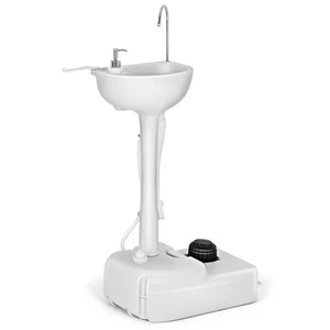 5 Gallon Portable Camping Sink Foot Pump Hand Wash Basin Stand for Outdoor - Picture 1 of 11
